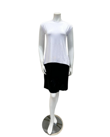 Slimit SLM2616B 41" White/Black Sleeveless Shell Slip Adjustable Neck myselflingerie.com